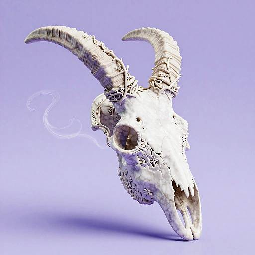 3D Render of Ornate Fantasy Antelope Skull