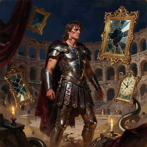 Seasoned Gladiator in Ruined Amphitheater