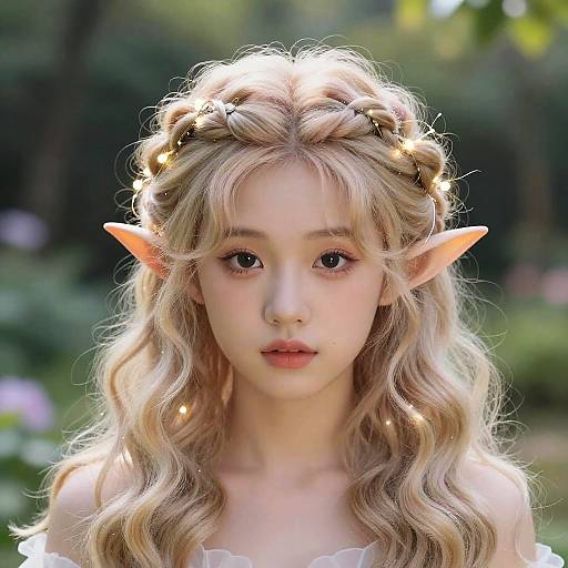 Whimsical Elf Hairstyles in Enchanted Garden