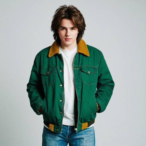 Young Man in Green Casual Jacket