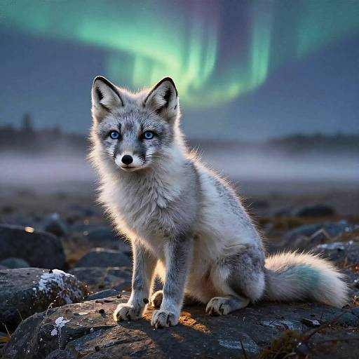 Arctic Fox Kit at Aurora Borealis
