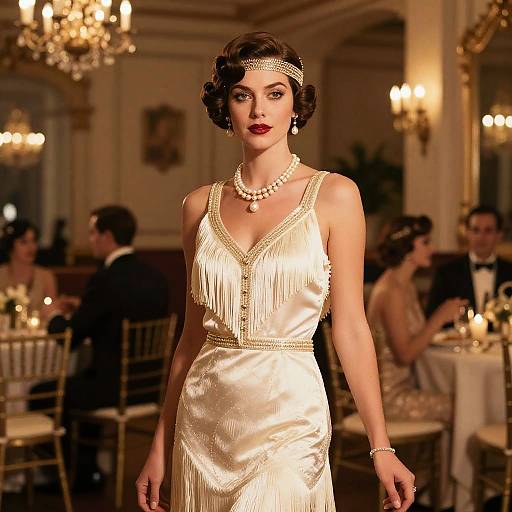 1920s Flapper Updo in Ballroom