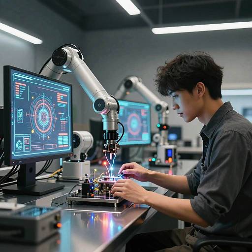 Futuristic AI Workshop Innovation