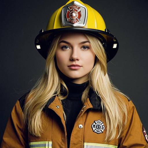 Blonde Girl in Firefighter Costume