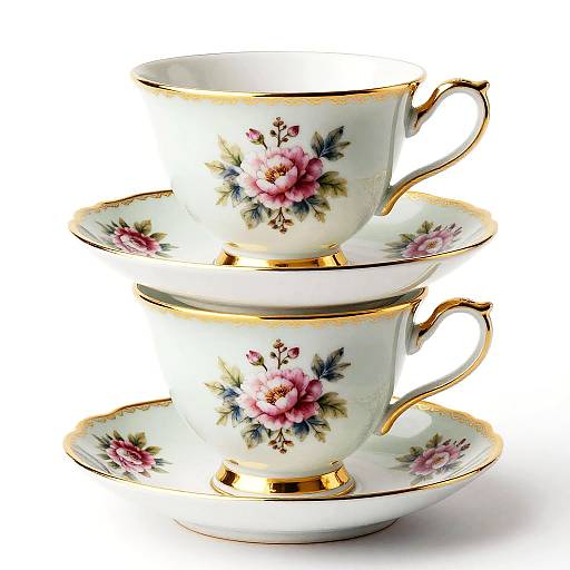 Victorian Elegant Porcelain Teacups