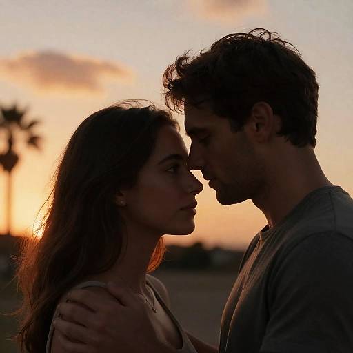 Romantic Embrace at Sunset