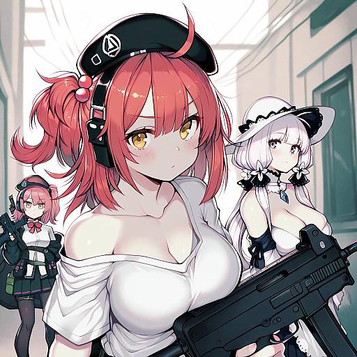 Illustration of Mp7 (girls' frontline), girls' frontline in the style of Parororo