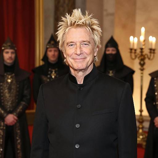 Smiling Man in Ornate Candlelit Setting