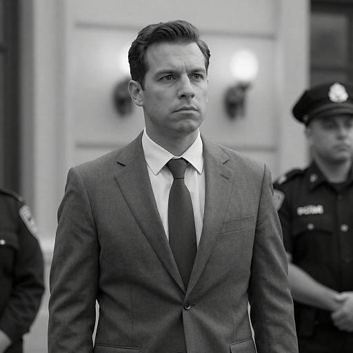 Serious Man in Gray Suit Photograph