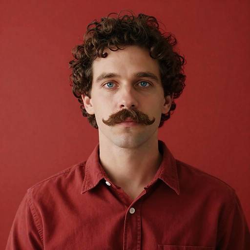 Portrait of a Man with Curly Hair