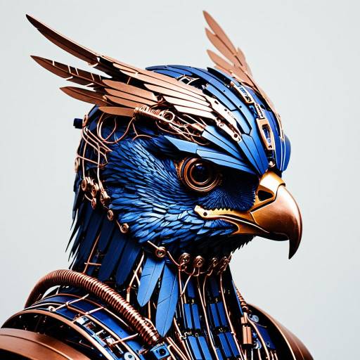 Futuristic Robotic Hawk Portrait