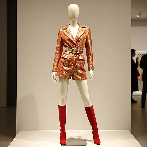 Elegant Red and Gold Fashion Display