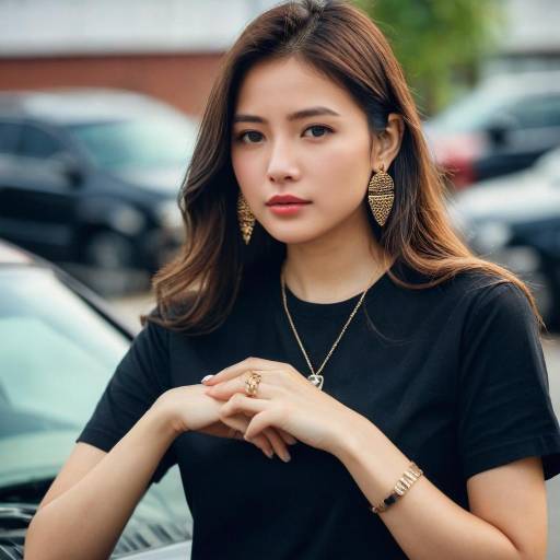 Photorealistic Portrait of a Girl with Car