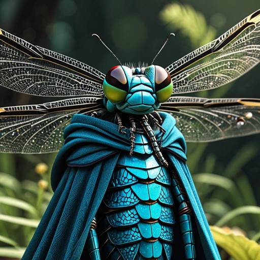Whimsical Dragonfly in Royal Cloak