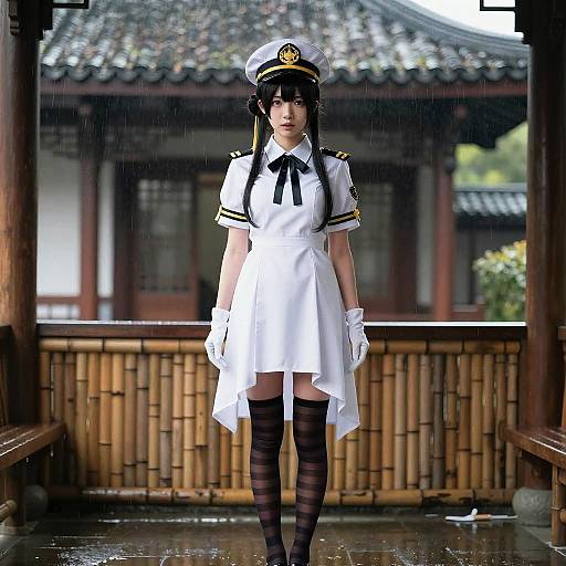 Admiral Kancolle in Rainy Porch Scene
