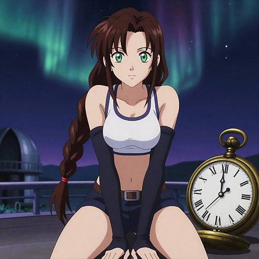 Pearlescent Aurora — Aerith Full-Body Portrait