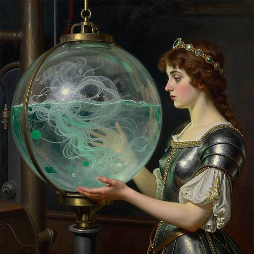 Medieval Woman Holding Mystic Sphere