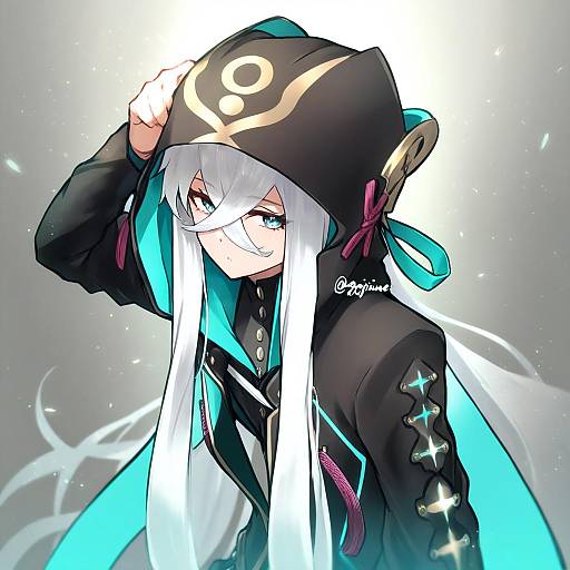 Illustration of Asclepius (fate), fate (series) in the style of Gojarun