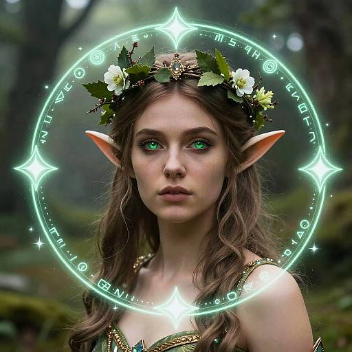 Elven Noble Woman in Mystical Woodland