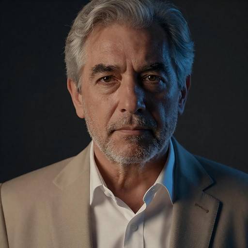 Dramatic Close-Up Portrait of Elderly Man