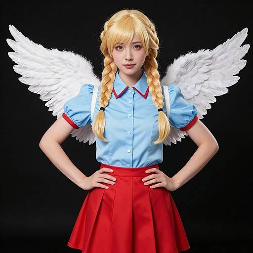 Blonde Girl with Angel Wings