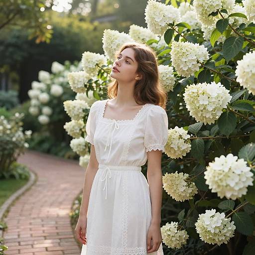 Serene Woman in Lush Garden