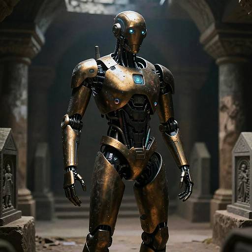 Cybernetic Guardian in Catacombs