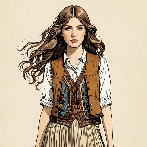 Bohemian Girl in Graphic Novel Style