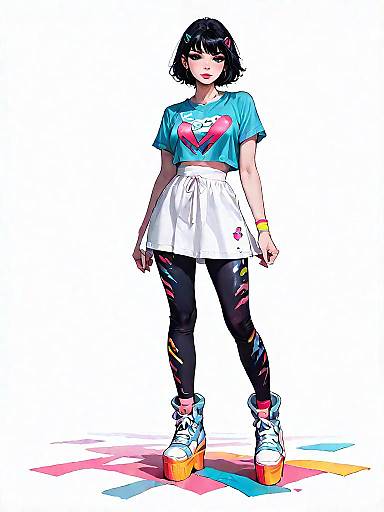 Stylish Young Woman in Pop Culture Fashion