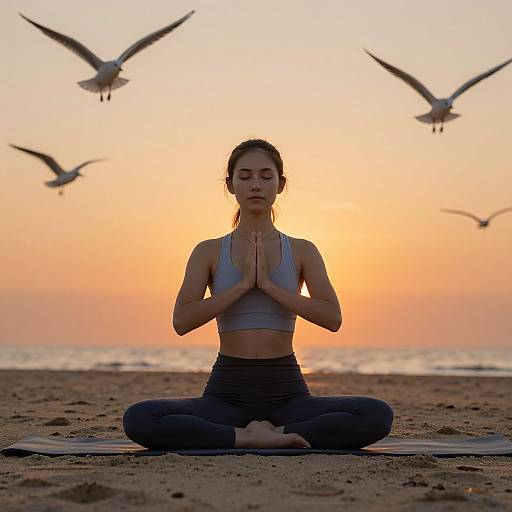 Serene Yoga at Sunset Beach