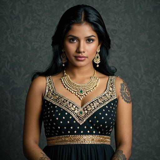 South Indian Woman in Black Traditional Gown with Jewelry