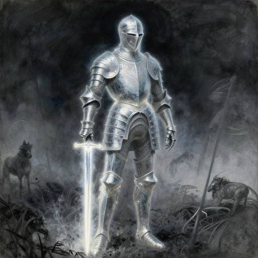 Ghostly Knight in Ethereal Armor
