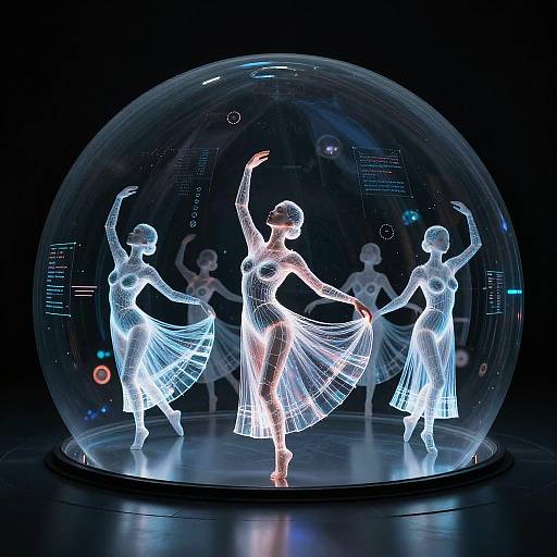 Futuristic Minimalist Data Miners and Dancers