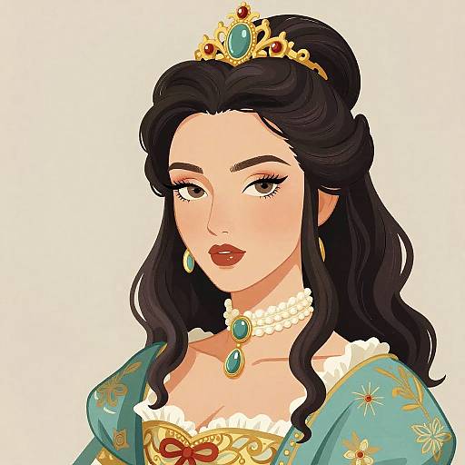 Erotic Cartoon Woman Rococo Quantumpunk