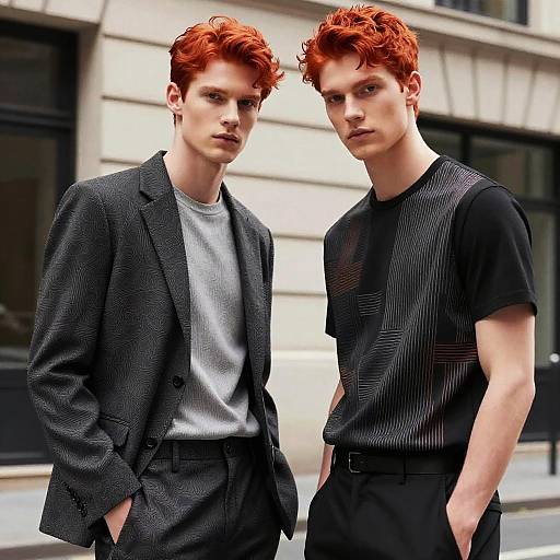 Redhead Male Models in Urban Fashion
