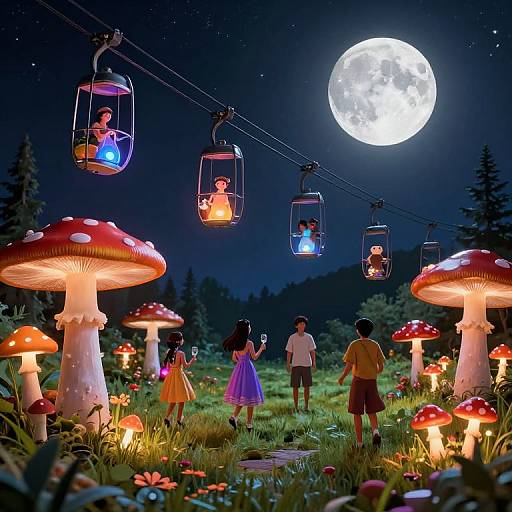 Neon Mushroom Meadow Moon Parties
