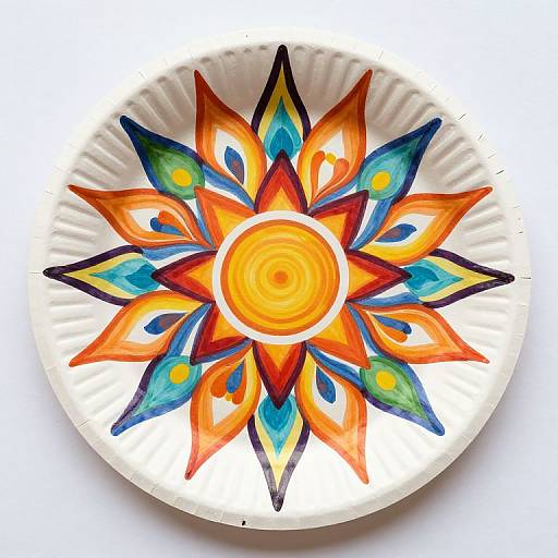 Sunburst Mandala from Paper Plate