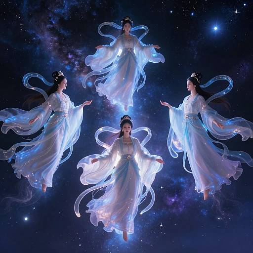 Serene Celestial Beings in Space