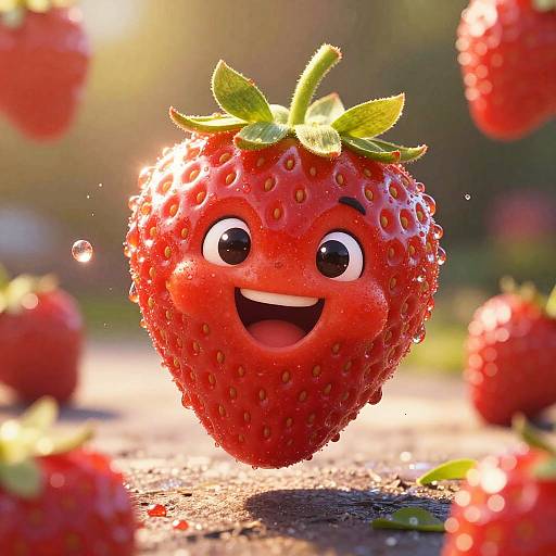 Charming Anthropomorphic Strawberry Delight