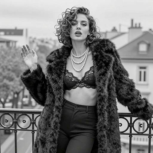Sultry Urban Elegance in Black and White