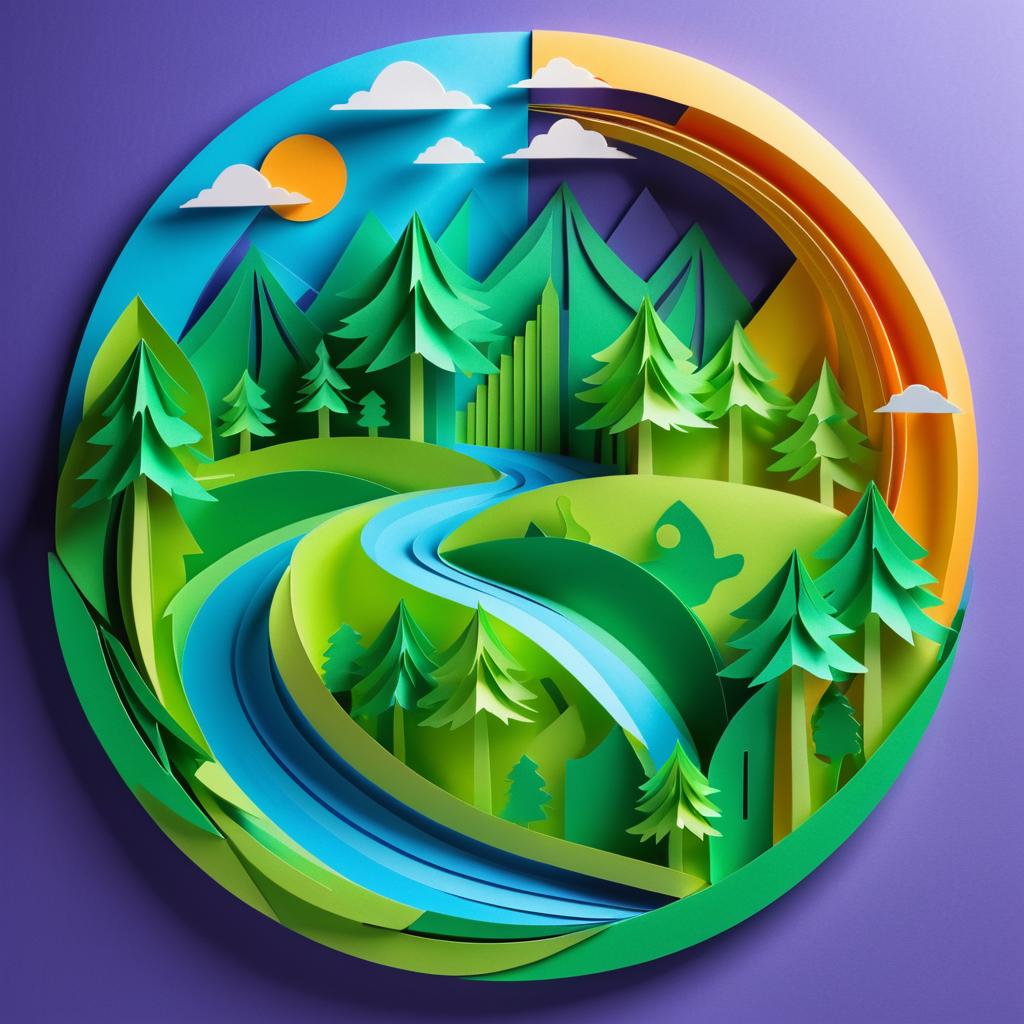 Vibrant Kirigami Art on Clean Energy Solutions