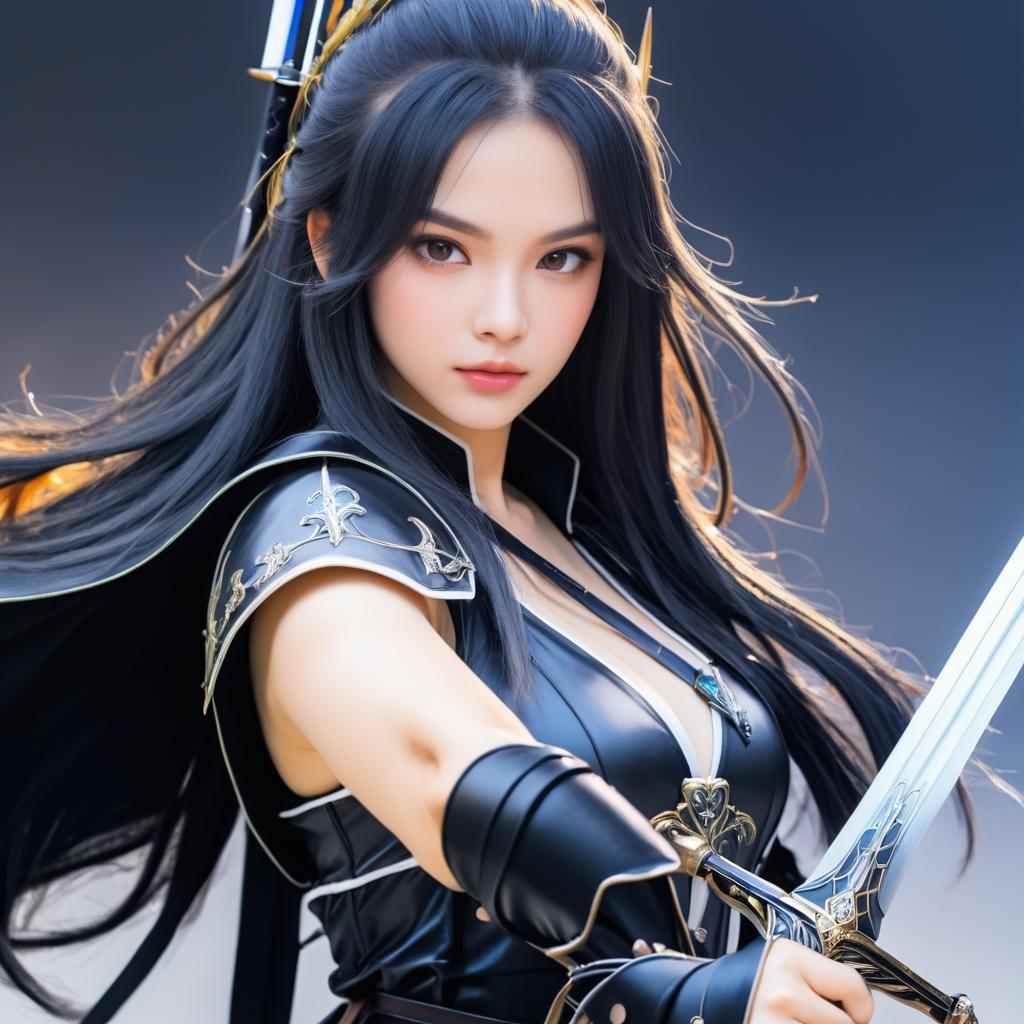 Fantasy Cosplay Portrait of Sword-Wielding Woman