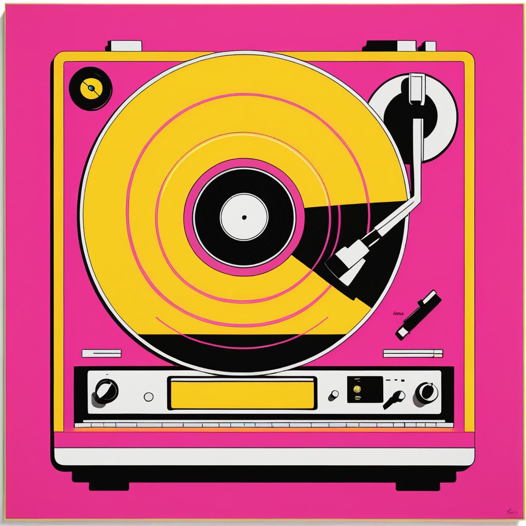 Vibrant Andy Warhol Inspired Record Player