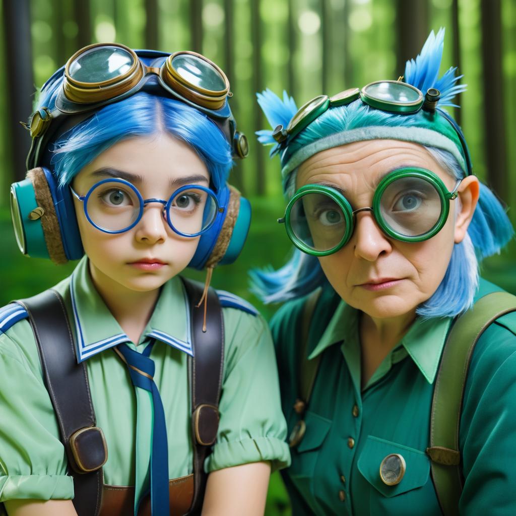 Whimsical Portrait of Owl and Girl