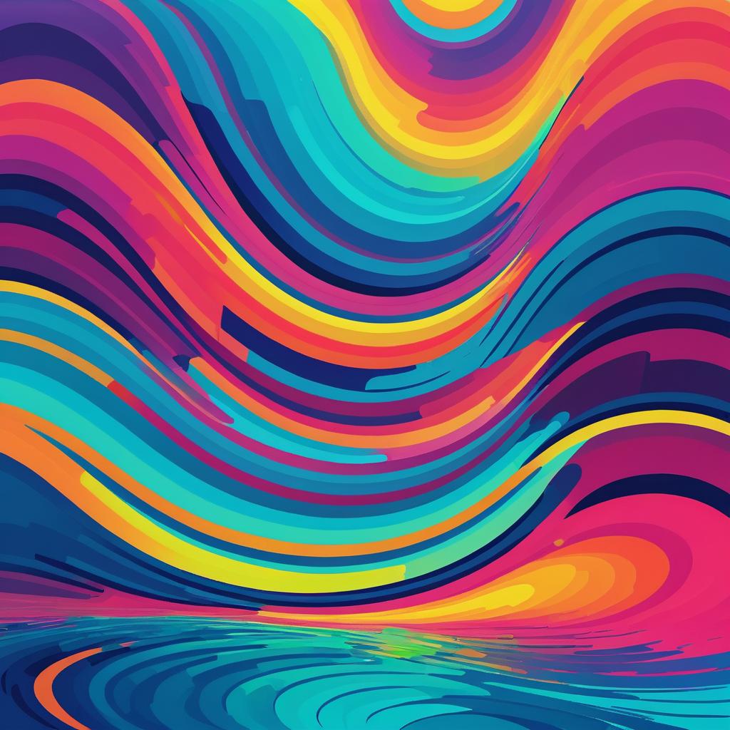 Vibrant Abstract Flood Art Creation