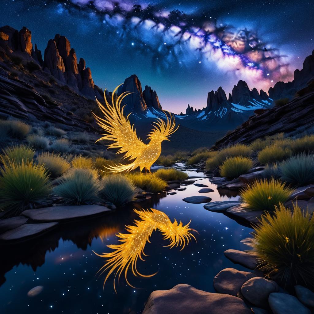 Stellar Phoenix in Majestic Landscape