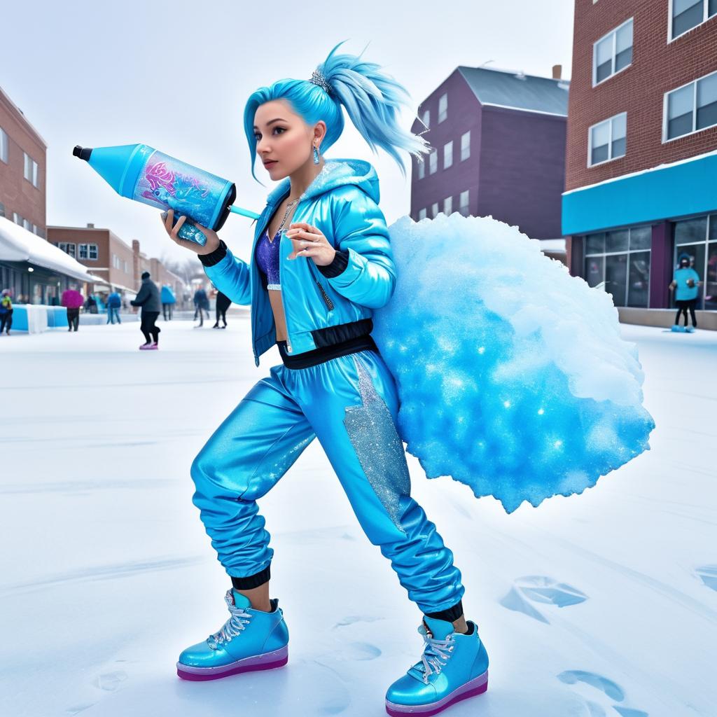 Ice-Dancing Elsa Enjoying a Snow Cone