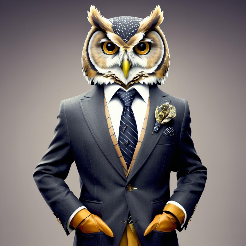 Chic Owl in a Stylish Blazer