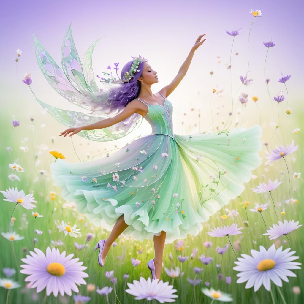 Whimsical Fairy Dance Among Flowers