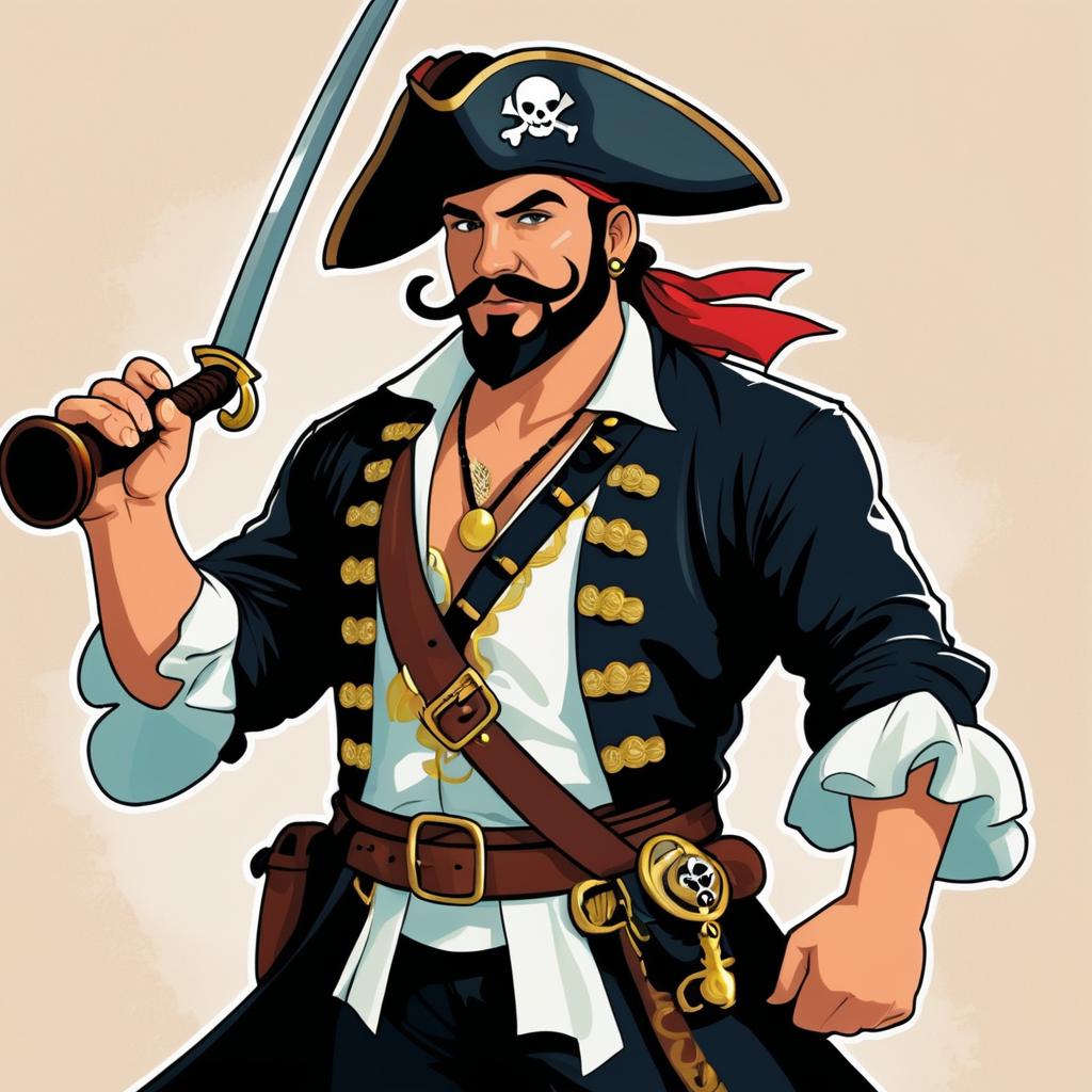 Intricate Pirate Character Illustration by Bonehaus